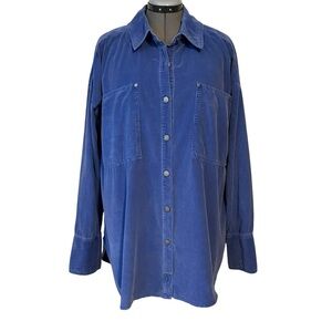 We the Free oversized corduroy shirt Blue L